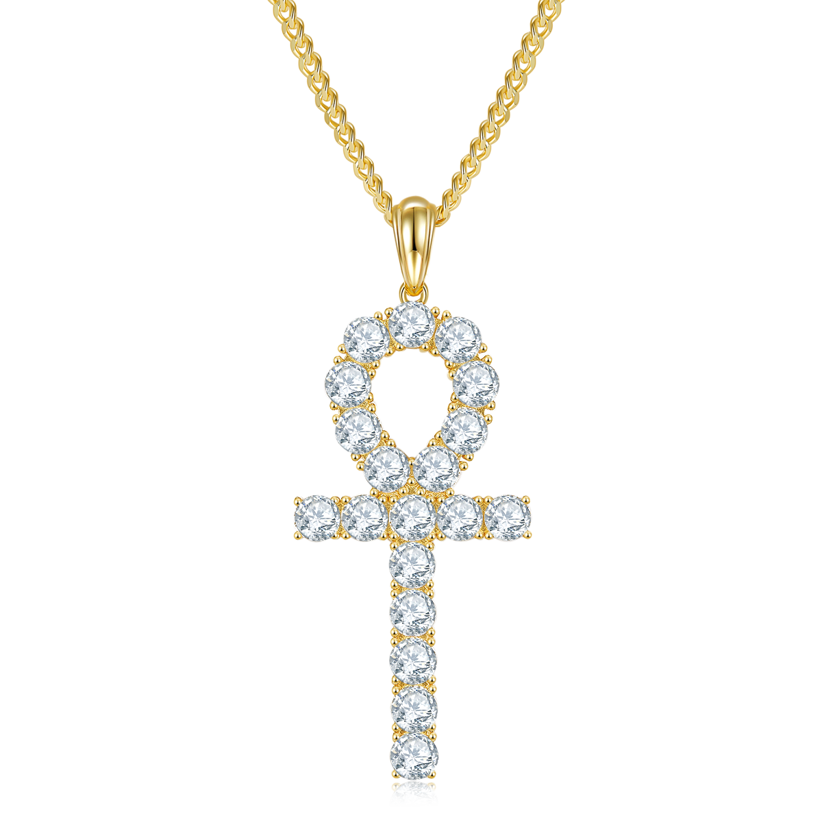 Fashion cross necklace S925 silver pendant Moissanite 5.0mm D-grade
